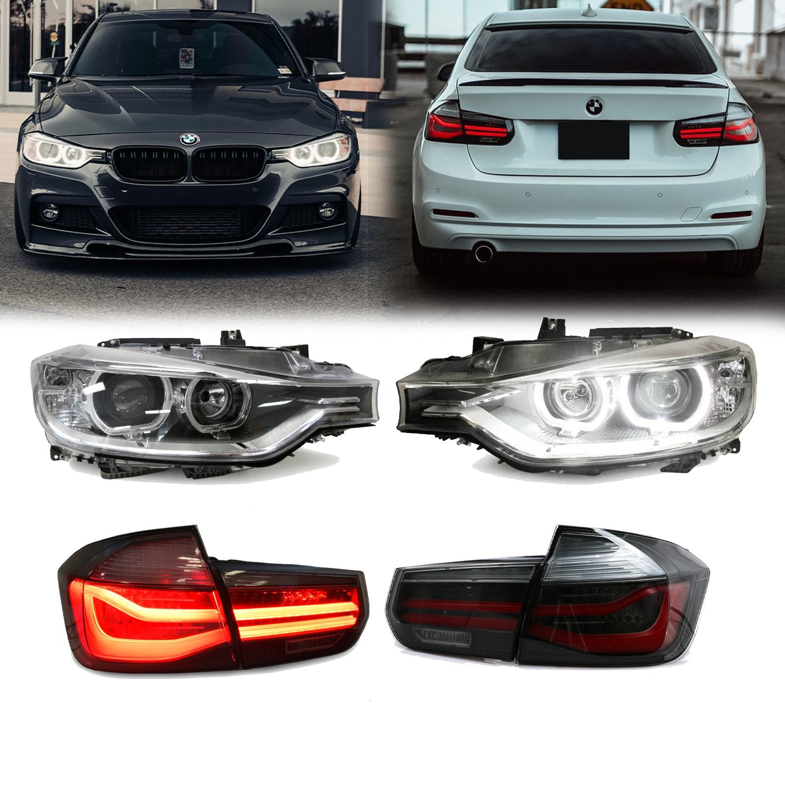 12-15 BMW F30 F31 3 Series LED Angel Eye Halo Ring Projector Headlight –  Unique Style Racing