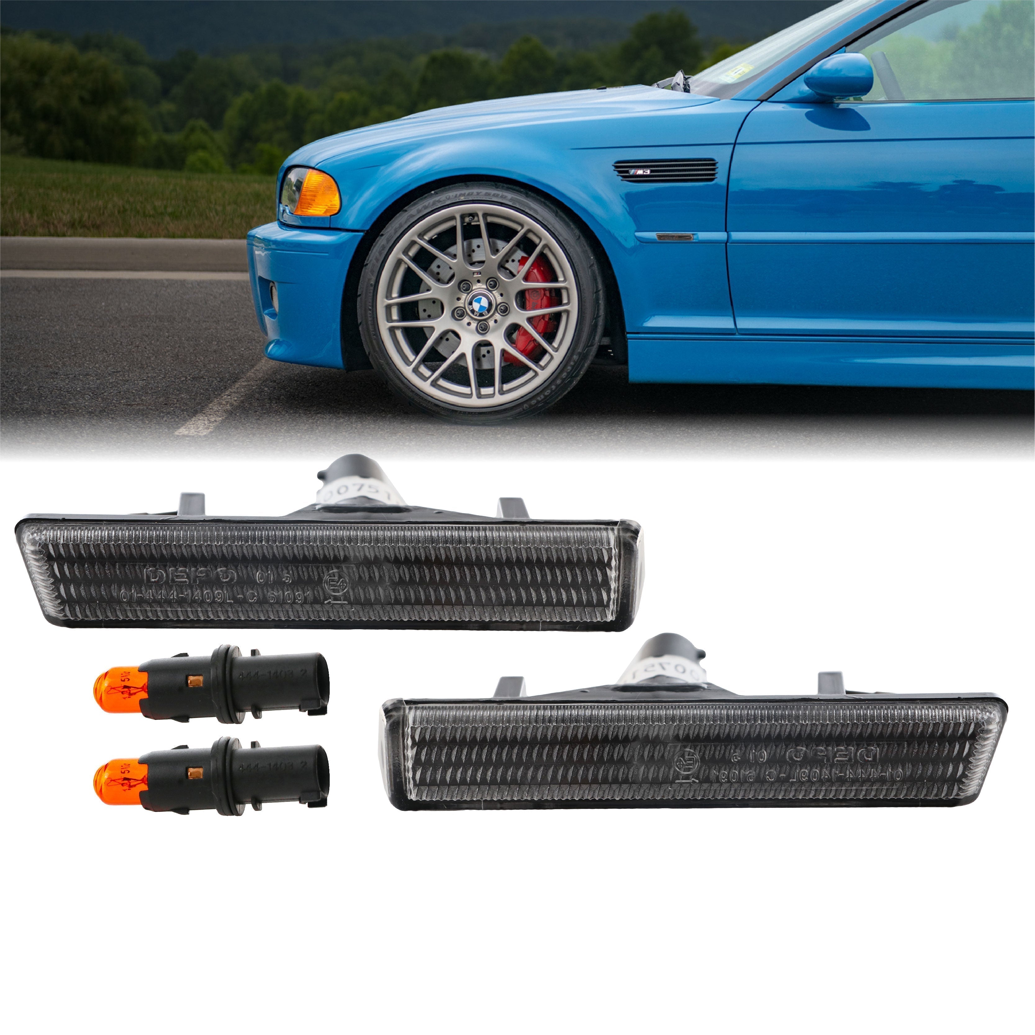 1995-2001 BMW E38 7 SERIES / 2001-2006 E46 M3 Clear or Smoke Side Marker  Light - Unique Style Racing