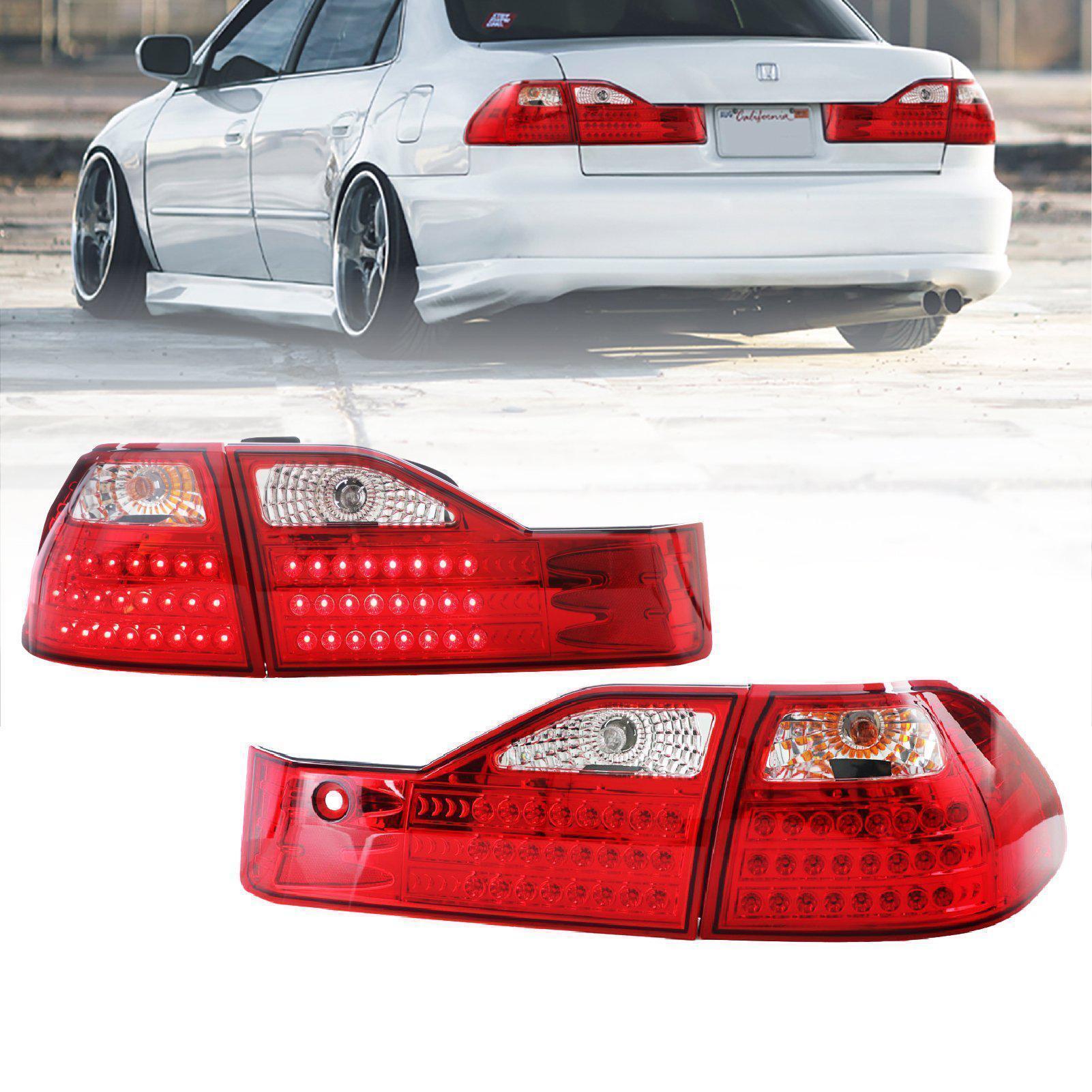 2001 2002 Honda Accord Sedan Exv6 Redclear Led Tail Lights Unique Style Racing 5930