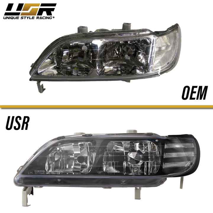 1997-1999 Acura CL JDM Black Housing Headlight W/ Clear Corner Light - Made By DEPO