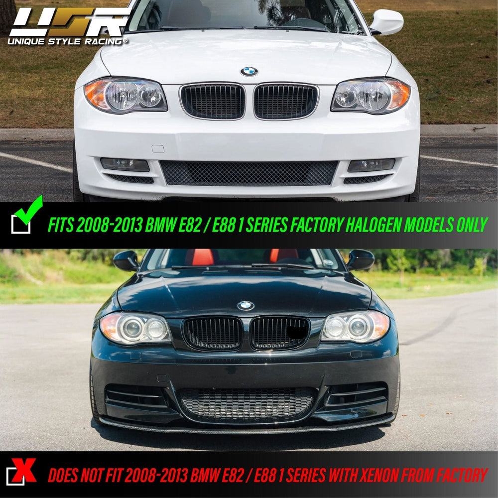 2008-2012 BMW E82 / E88 1 Series DEPO OE Style Euro Clear Corner V2 LED Angel Eye Halo Projector Headlights