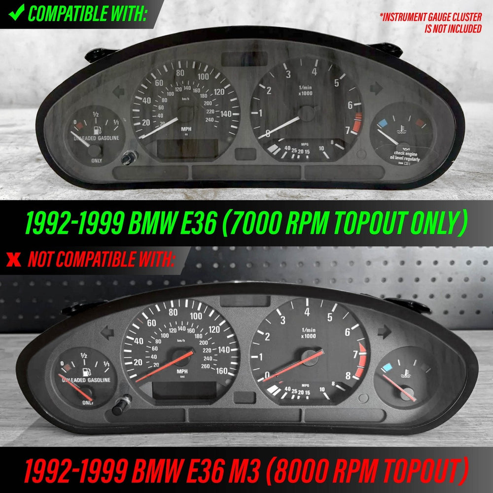 1992 - 1999 BMW E36 3 Series White Gauge Face Blue/Green Glow Gauge