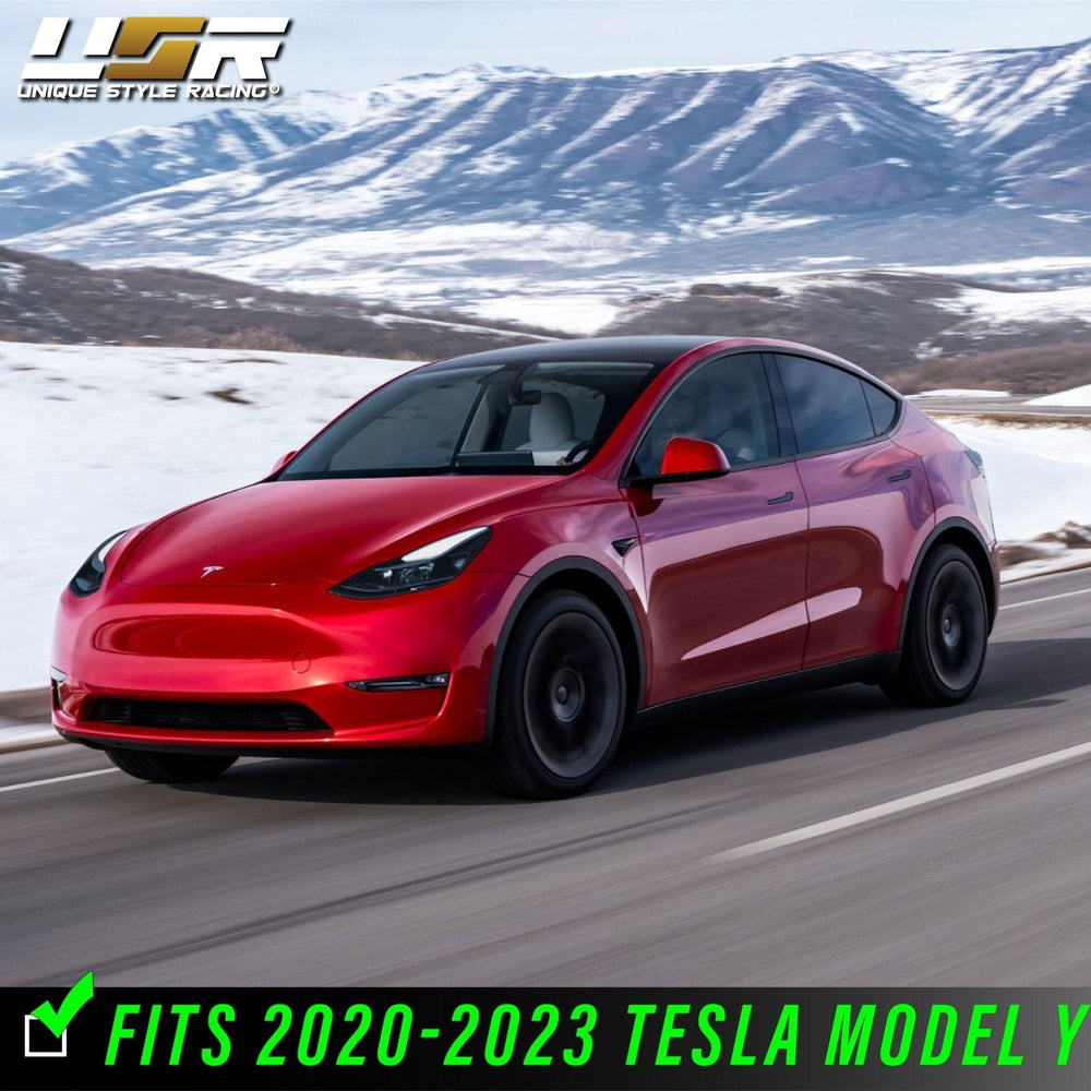 2020-2023 Tesla Model Y Matte Black 4PC Magnetic Controlled White LED Door Sill - Made by USR