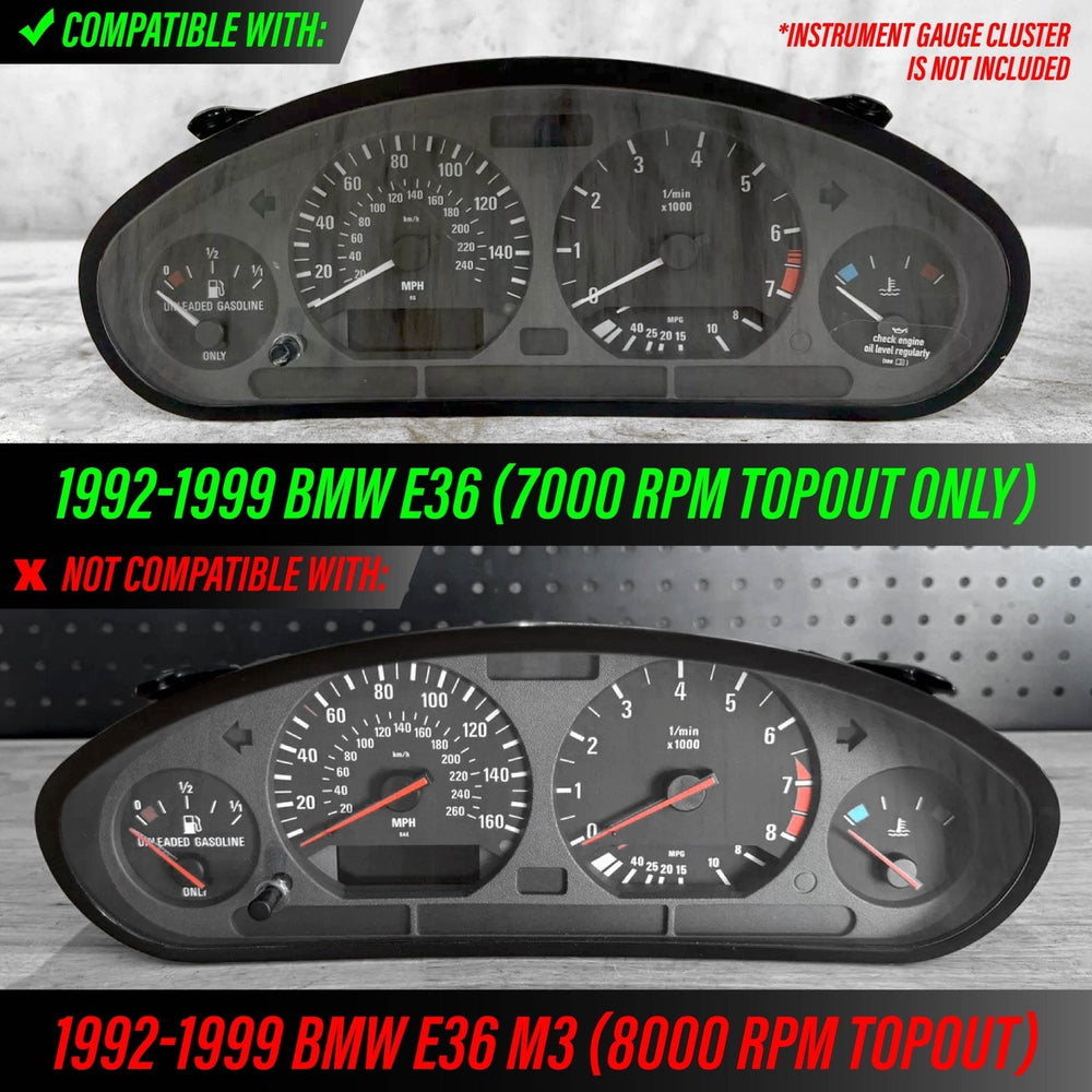 1992 - 1999 BMW E36 3 Series White Gauge Face Blue/Green Glow Gauge