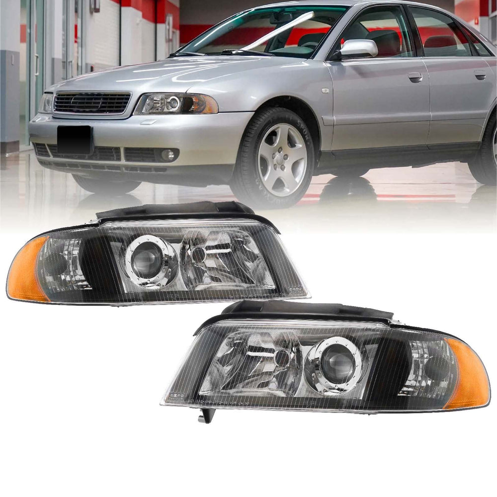 1999-2001 Audi A4 B5.5 / 2000-2002 S4 DEPO Xenon Model OEM Replacement D2S Projector Headlight With Clear Corner Lens