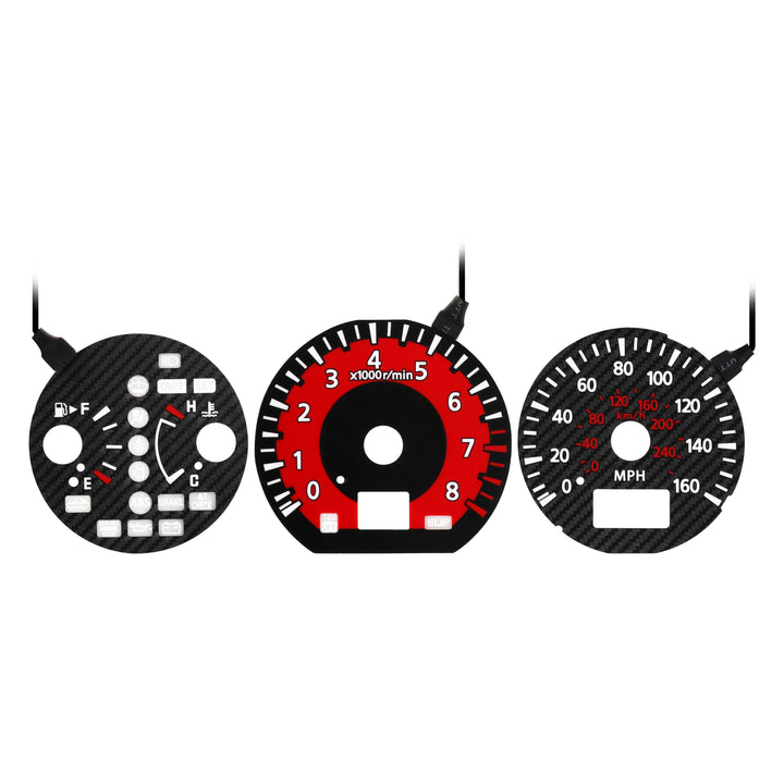 2003-2006 Nissan 350Z Z33 Z Black Gauge Face Red Glow Gauge for Instrument Cluster