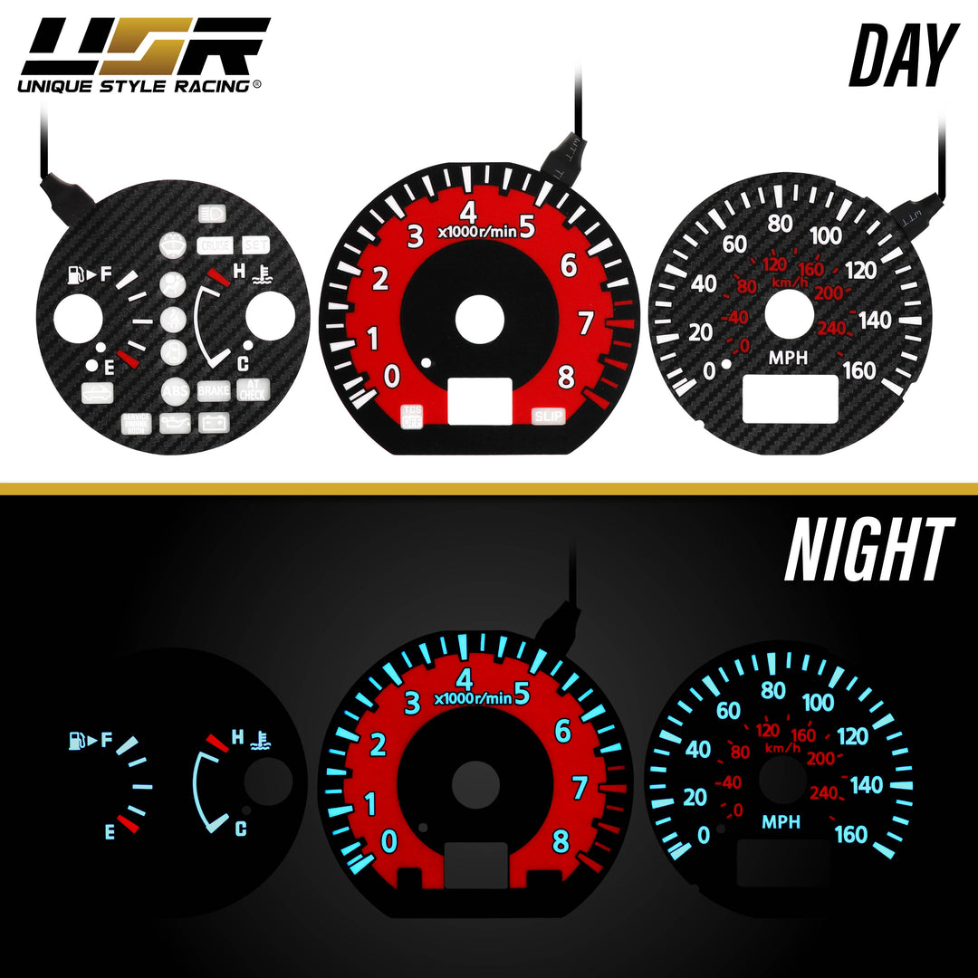 2003-2006 Nissan 350Z Z33 Z Black Gauge Face Red Glow Gauge for Instrument Cluster