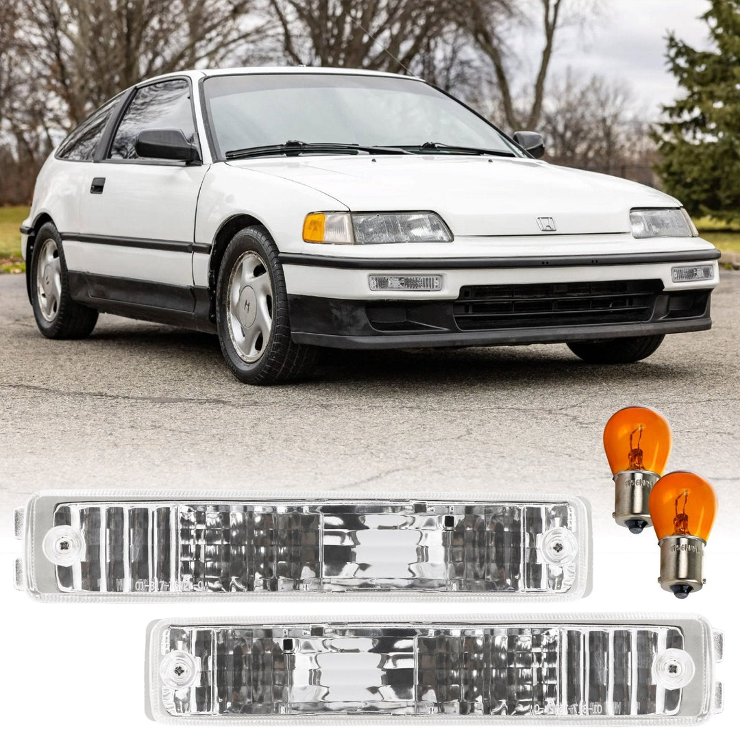 1990 - 1991 Honda CRX / CRX Front Clear or Smoke or Amber Bumper Signal Lights