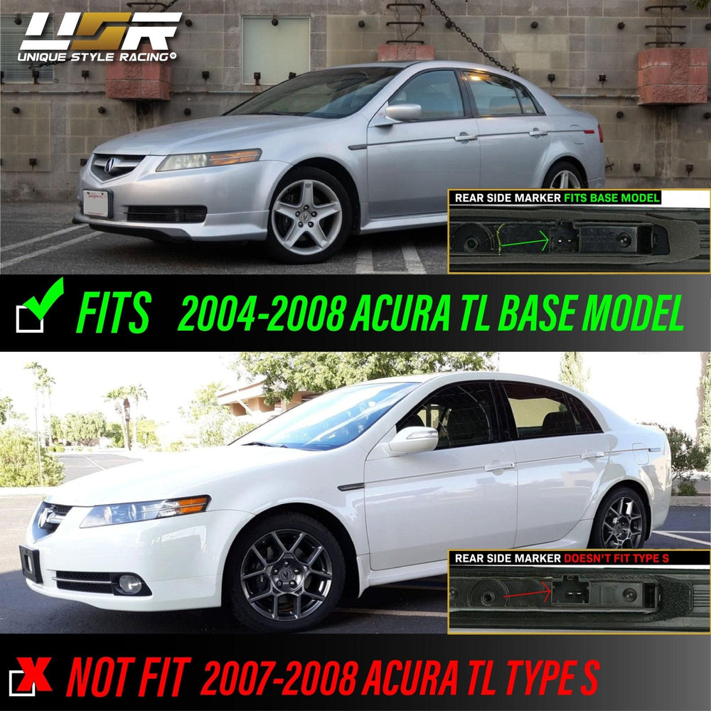 2004 - 2008 Acura TL Smoke 4 Pieces Switchback LED Side Marker Lights For Base OR Type S Models