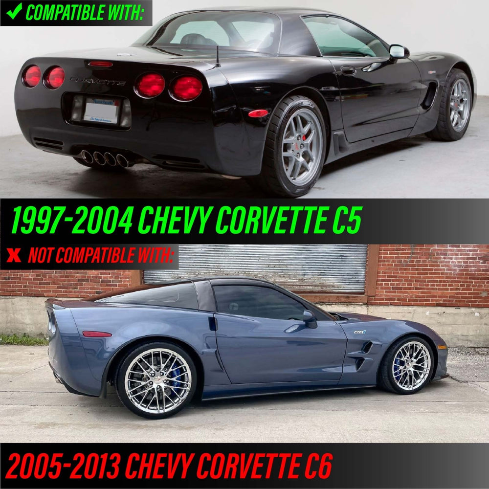 1997 - 2004 Chevy Chevrolet Corvette C5 Smoke Lens Red LED Rear Bumper Side Marker Lights