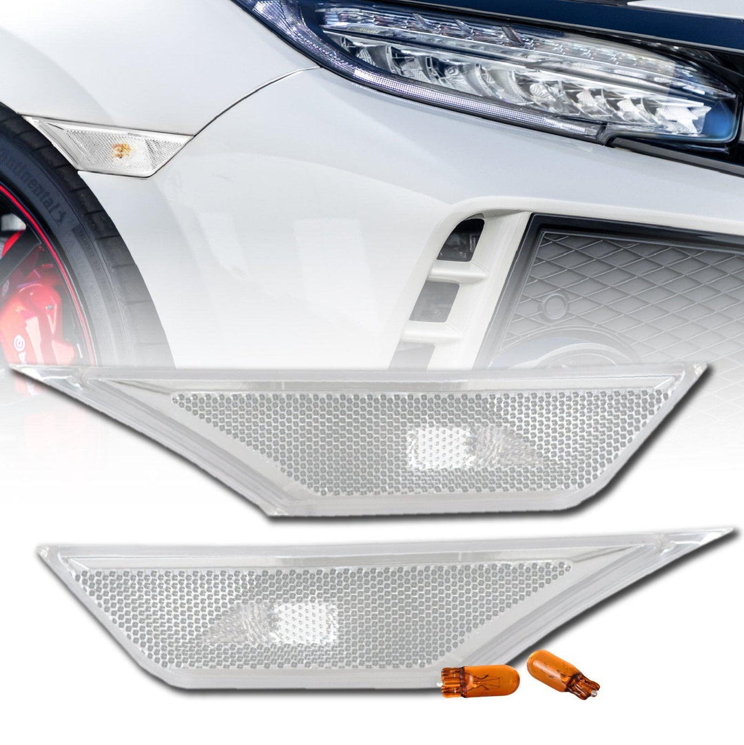 2016 - 2021 Honda Civic 10th Gen Clear or Smoke Lens Front Bumper Side Marker Lights