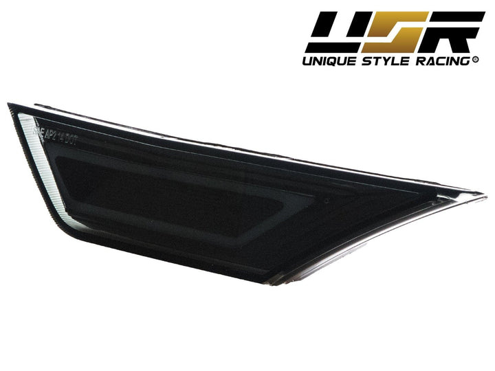 2016 - 2021 Honda Civic 10th Gen 991 Carrera Style Black or Chrome / Smoke Front Amber or White LED Bar Bumper Side Marker Lights