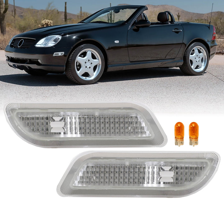 1998 - 2002 Mercedes CLK Class W208 Clear or Smoke Front Bumper Side Marker Light