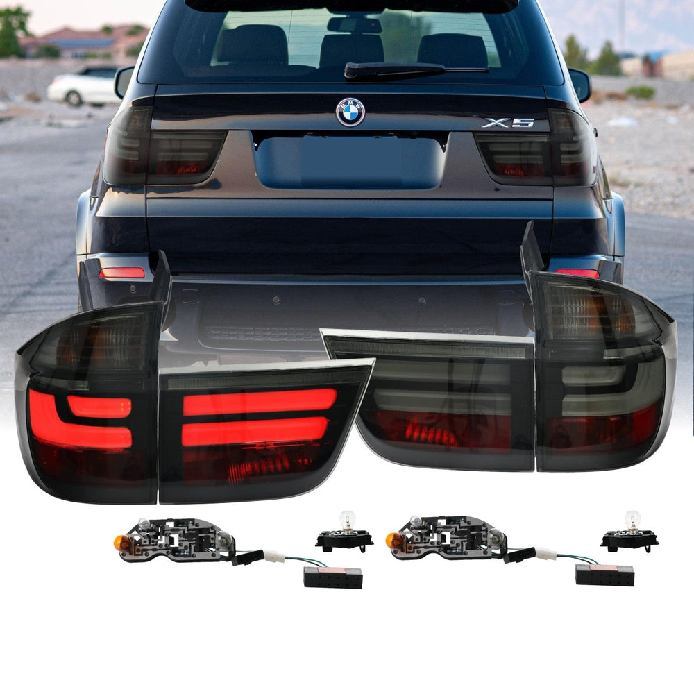 2007-2013 BMW E70 X5 OEM LCI Facelift Style Light Bar LED Smoke or Red/Clear Rear Tail Light Set Made by DEPO