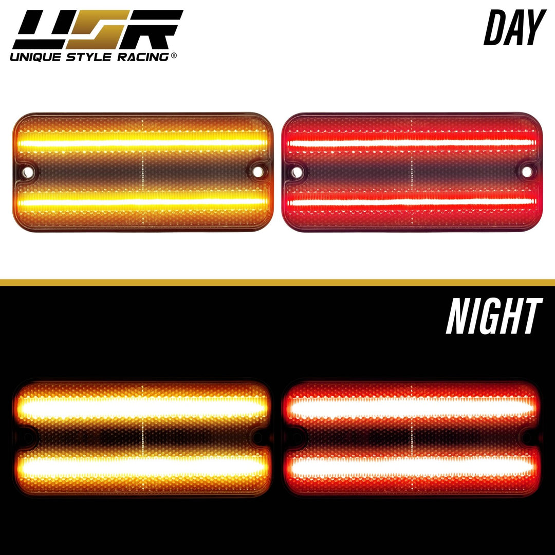 1968 - 1972 Chevrolet Chevy CK C/K Front + Rear Smoke or Clear Lens Amber & Red or White LED Corner Lights