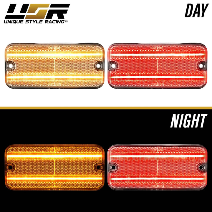 1968 - 1972 Chevrolet Chevy CK C/K Front + Rear Smoke or Clear Lens Amber & Red or White LED Corner Lights