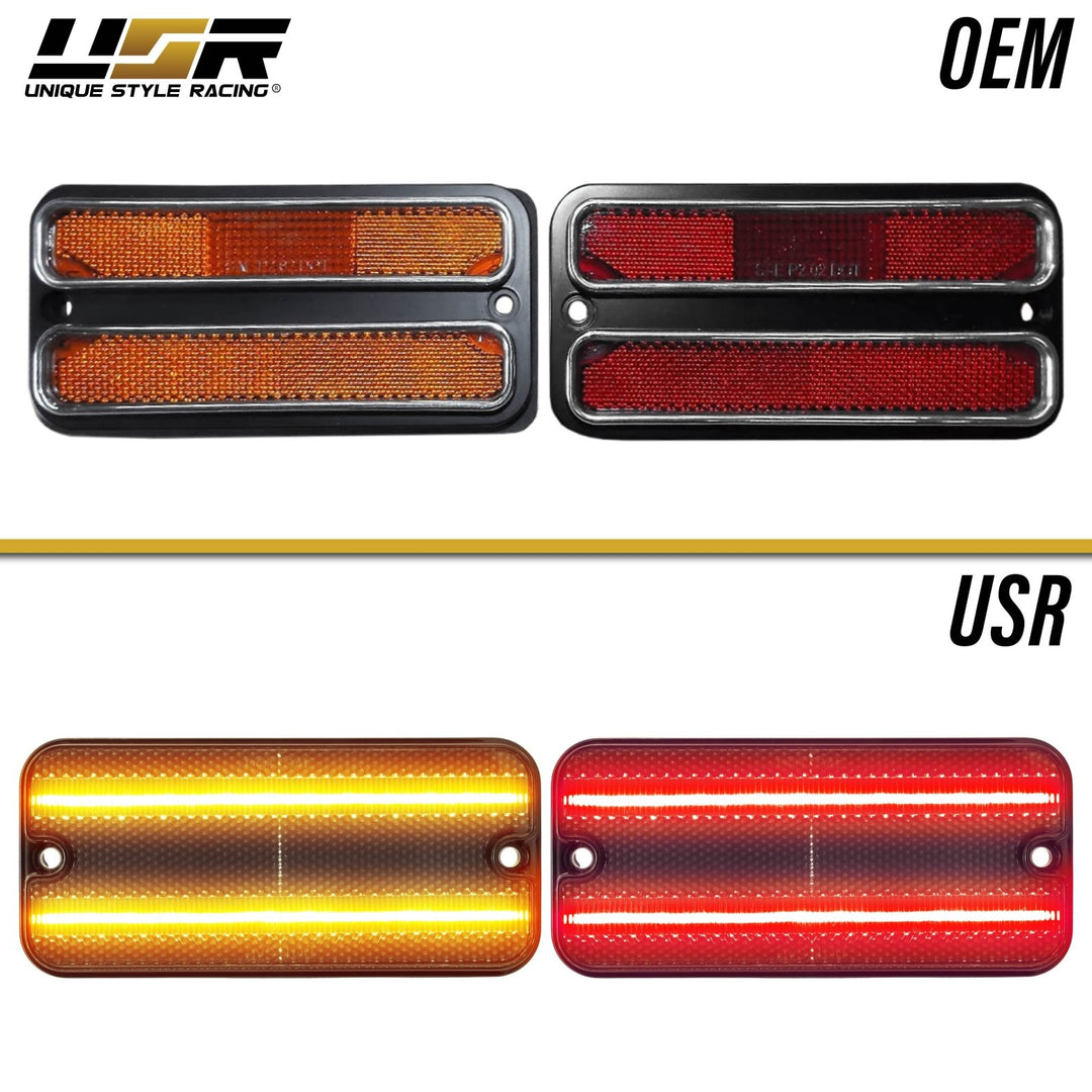 1968 - 1972 Chevrolet Chevy CK C/K Front + Rear Smoke or Clear Lens Amber & Red or White LED Corner Lights