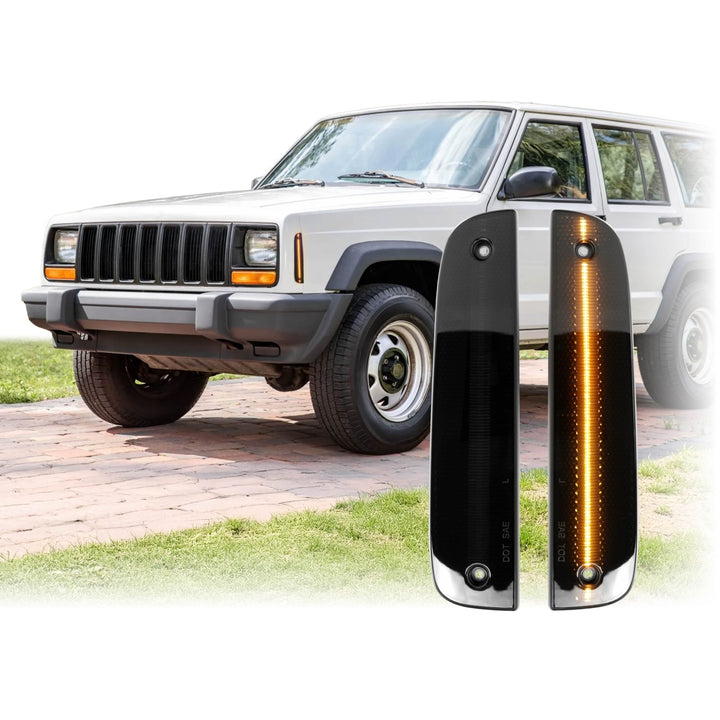 1997 - 2001 Jeep Cherokee Front Clear or Smoke Lens Amber or White LED Corner Light