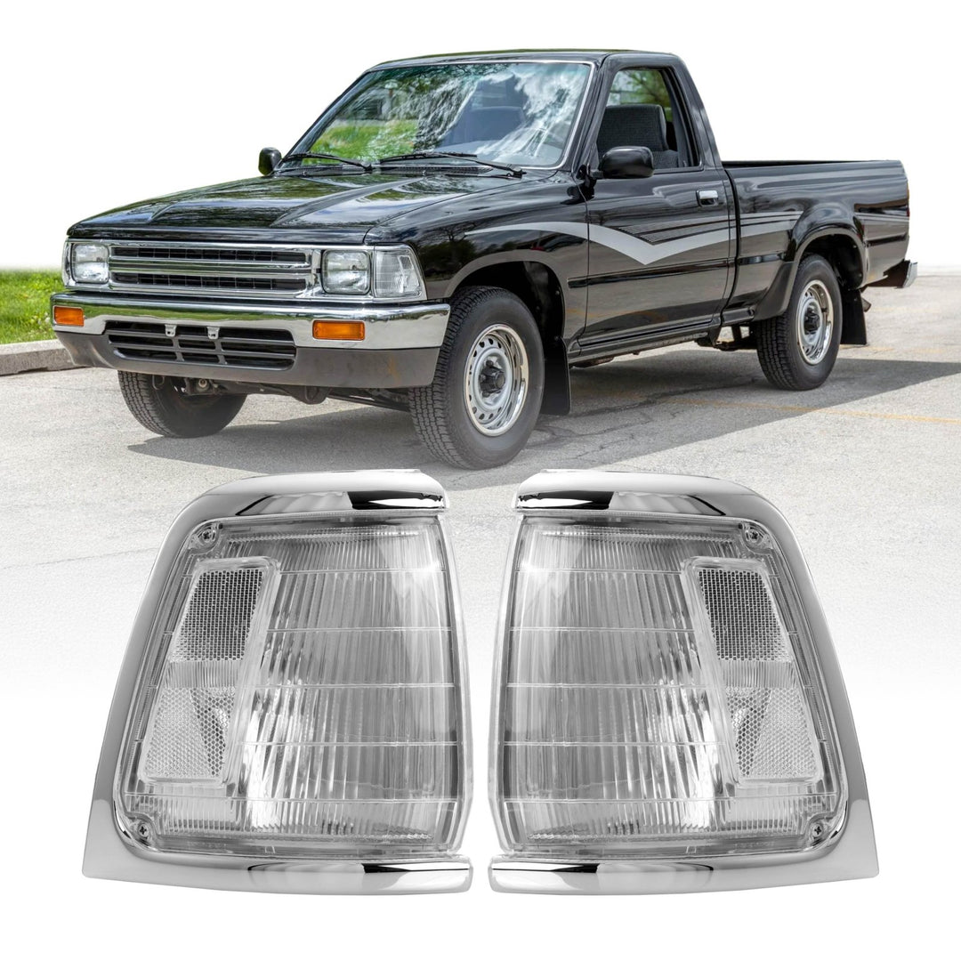 1989 - 1991 Toyota Pickup Truck 2WD All Clear Lens Front Corner Lights