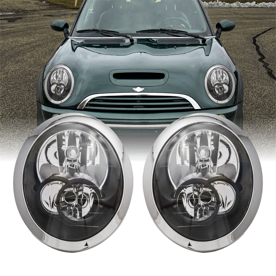 2005-2008 Mini Cooper Cooper S R50 R52 R53 Euro Style Black Housing Headlights DOT/SAE