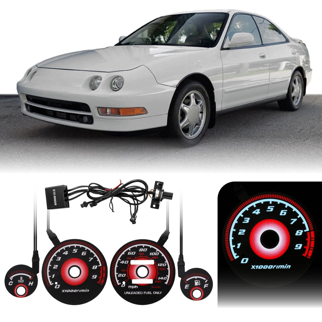 1994 - 2001 Acura Integra GSR TypeR Style Red Glow E.L Glow Gauge For Instrument Cluster