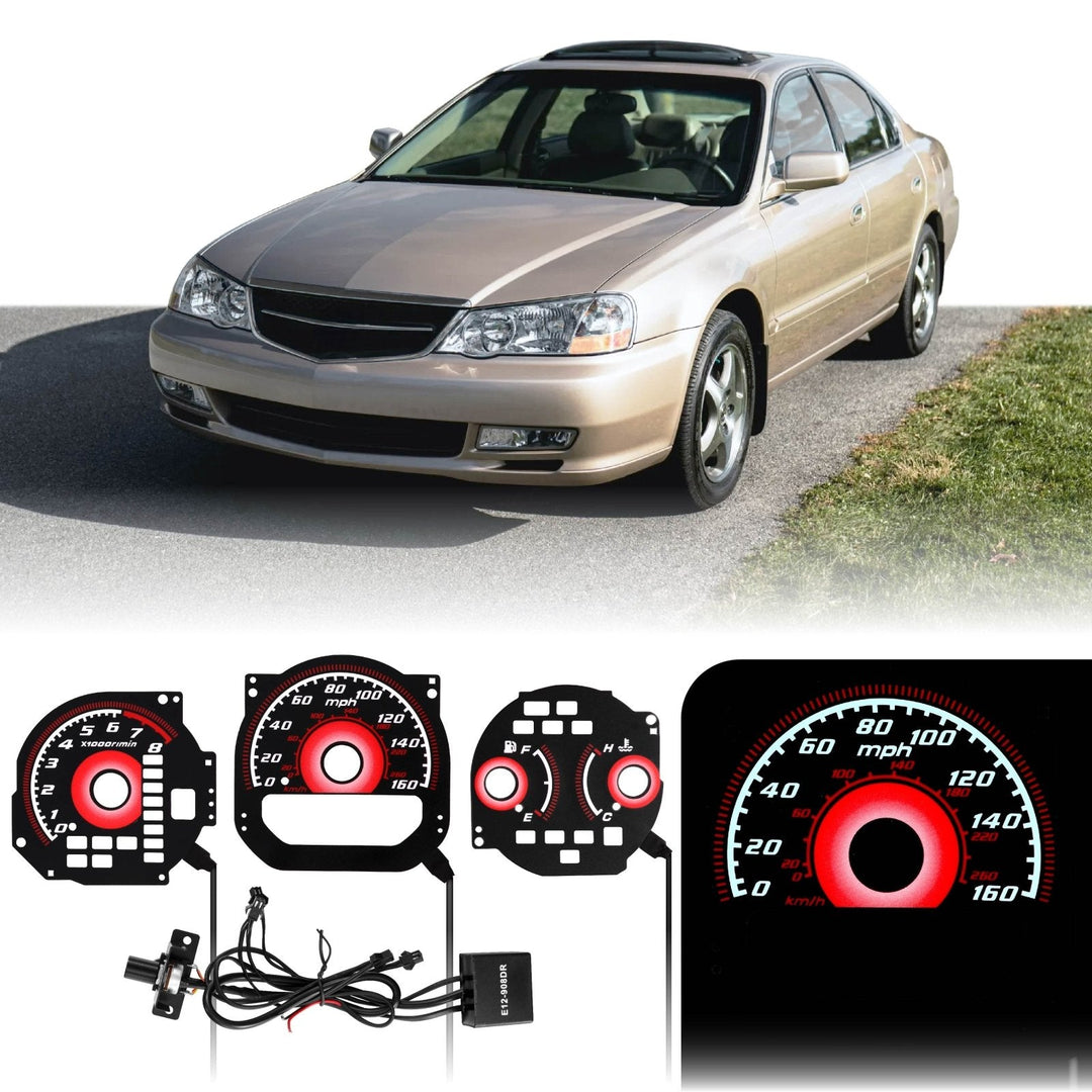 2001 - 2003 Acura TL Black Gauge Face Red Glow Gauge