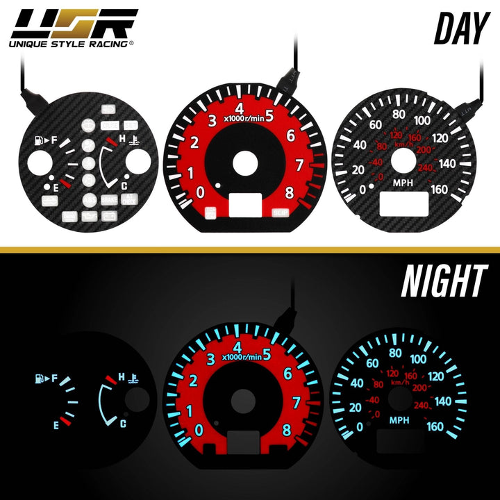 2003 - 2006 Nissan 350Z Z33 Z Black Gauge Face Red Glow Gauge for Instrument Cluster