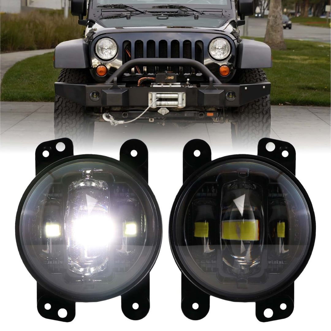 2007 - 2009 Jeep Wrangler JK Black Housing LED Projector Fog Light