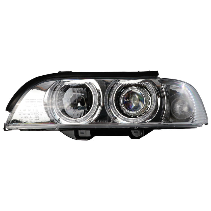 1997-2000 BMW E39 5 Series Halogen Angel Eye Halo Projector Chrome Housing Headlight For Factory Xenon Models