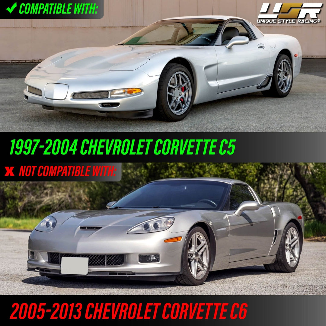 1997 - 2004 Chevrolet Corvette C5 Black OR Chrome Housing Projector Headlights