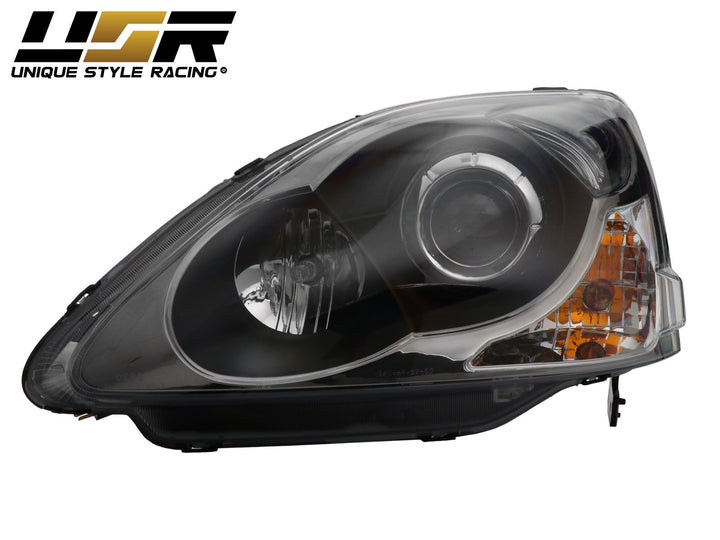 2002 - 2005 Honda Civic 3D Si / HB / EP3 DM Black Housing Clear Lens Projector Headlight