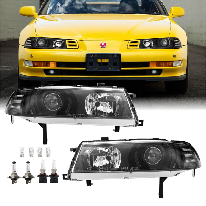 1992 - 1996 Honda Prelude JDM Black Projector Headlight with Corner Light