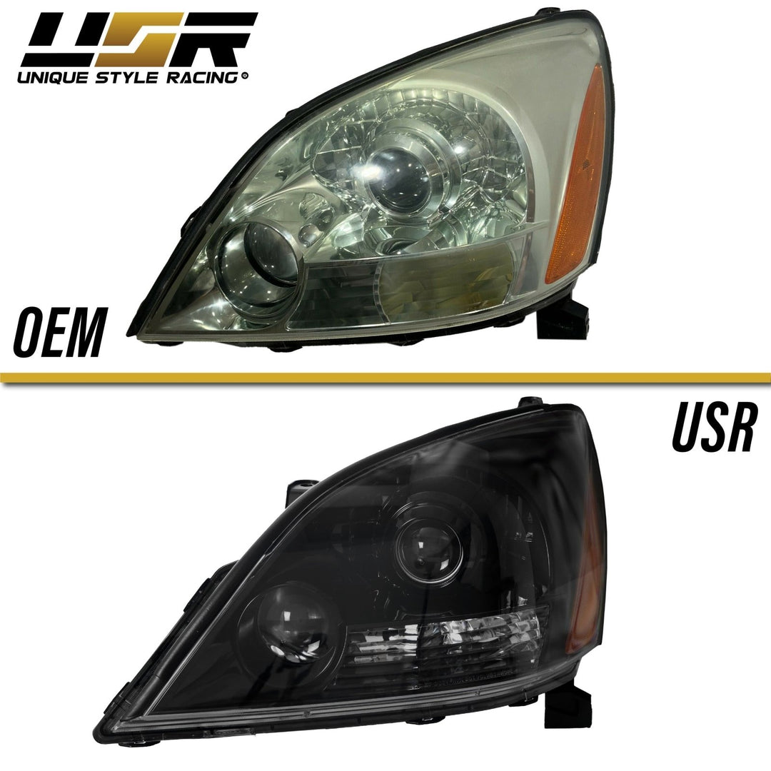 2003 - 2009 Lexus GX470 Gloss Black Housing Clear Lens Headlight