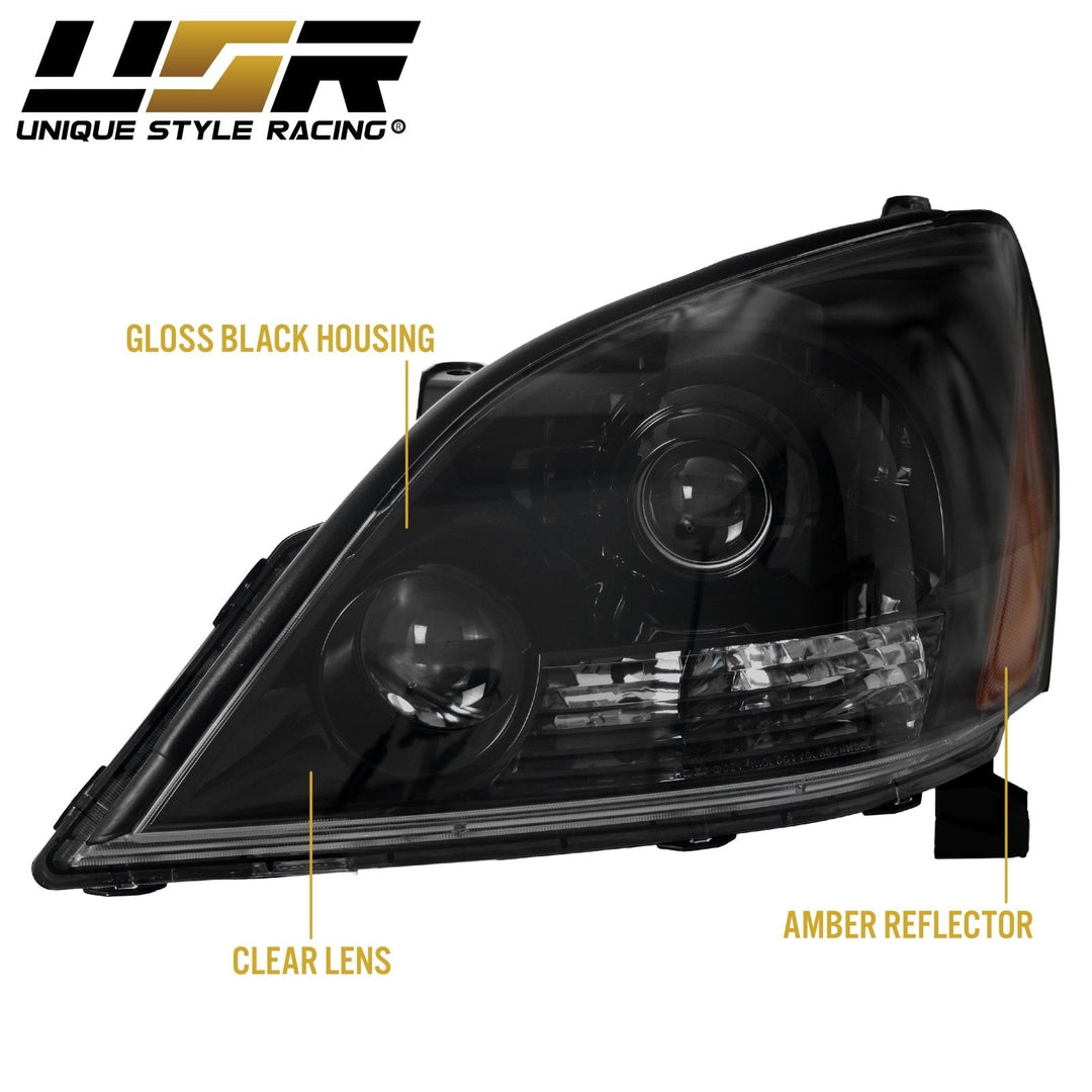 2003 - 2009 Lexus GX470 Gloss Black Housing Clear Lens Headlight