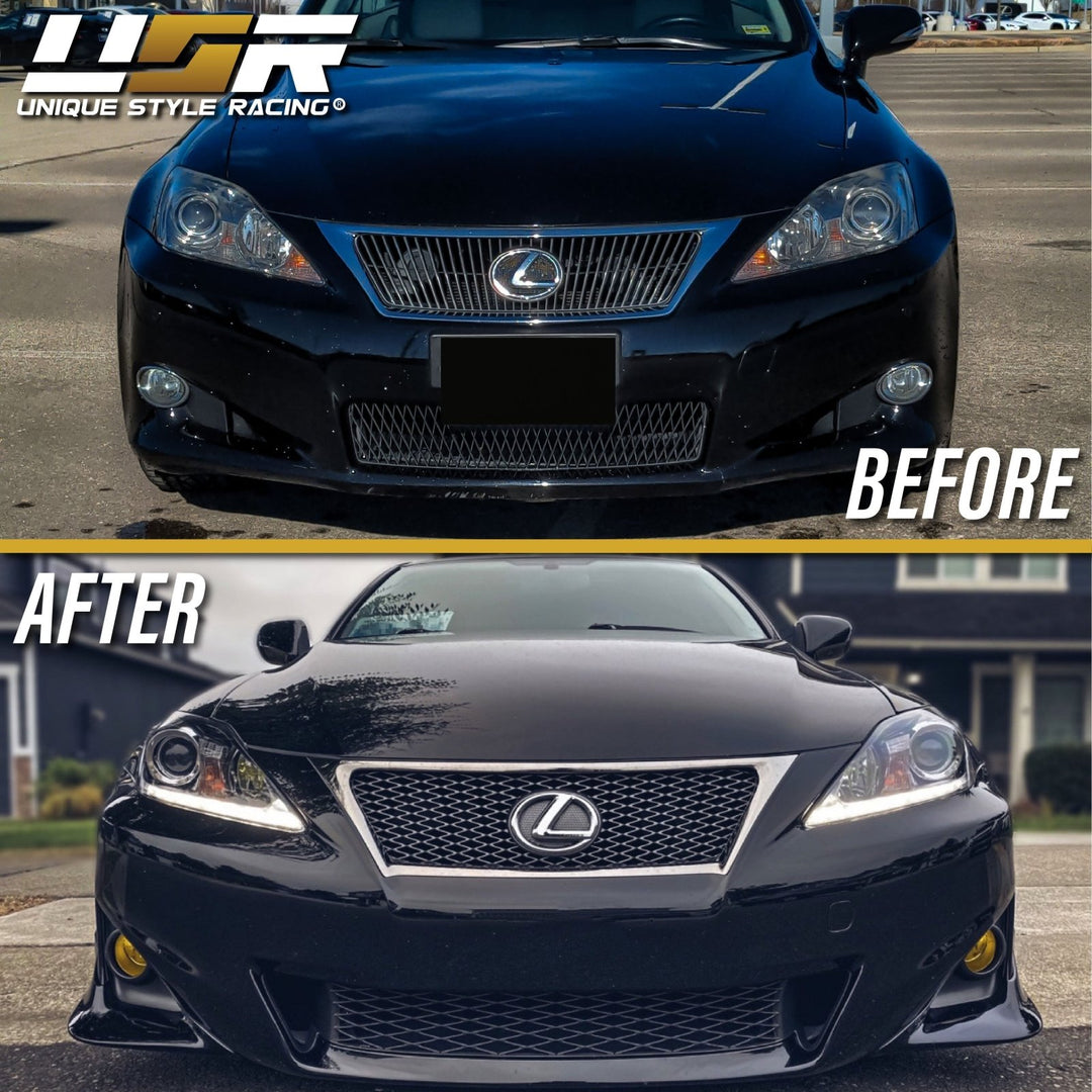 2006 - 2013 Lexus IS250 IS350 ISF USR Edition Daytime Visible DRL LED Check Mark Black Projector Headlight