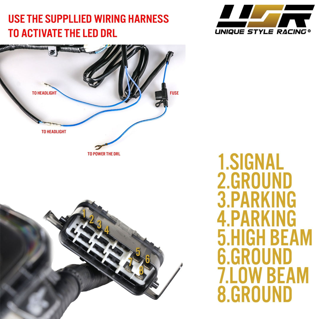 2006 - 2013 Lexus IS250 IS350 ISF USR Edition Daytime Visible DRL LED Check Mark Black Projector Headlight