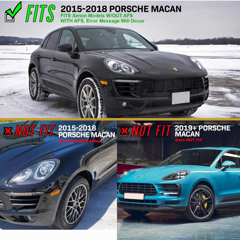 2014 - 2018 Porsche Macan W/ Stock Xenon HID Model FULL LED GTS Black Headlights