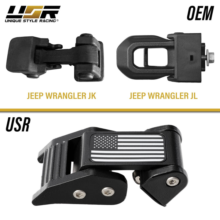 2007 - 2025 Jeep Wrangler JL & JK / Gladiator JT Metal Construct Hood Latch Locking Catch Buckle