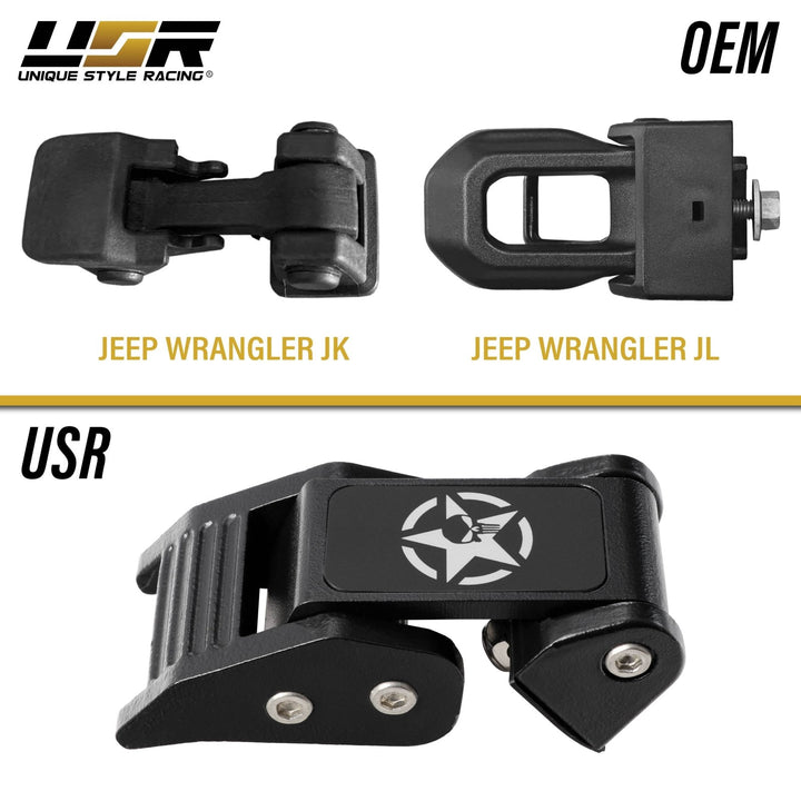 2007 - 2025 Jeep Wrangler JL & JK / Gladiator JT Metal Construct Hood Latch Locking Catch Buckle