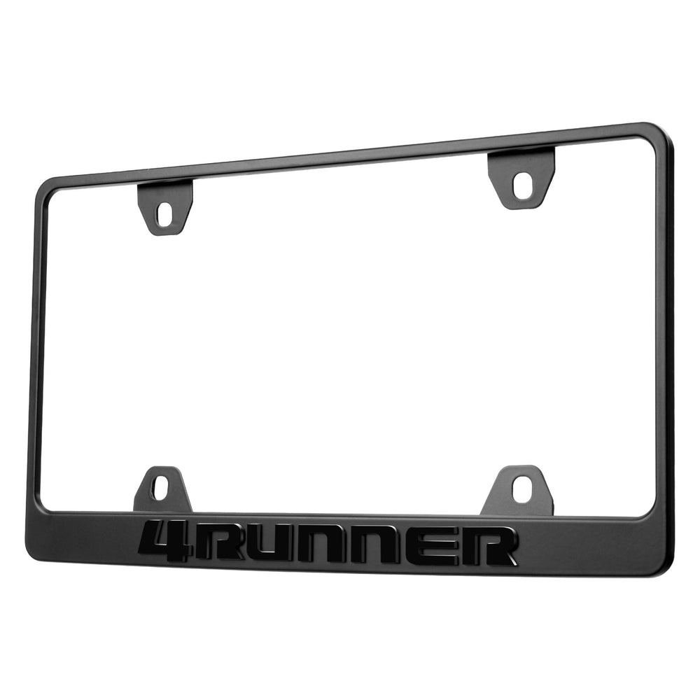 1984 - 2025 4Runner SUV Stealth Black Powder Coat License Plate Frame with 3D Raised Letters