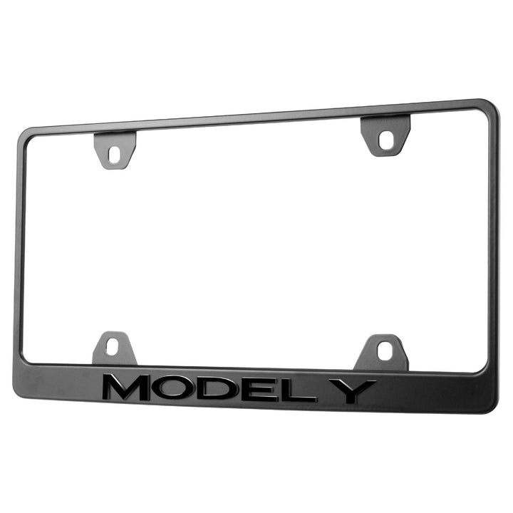 2020 - 2025 Tesla Model Y Stealth Black Powder Coat License Plate Frame with 3D Raised Letters