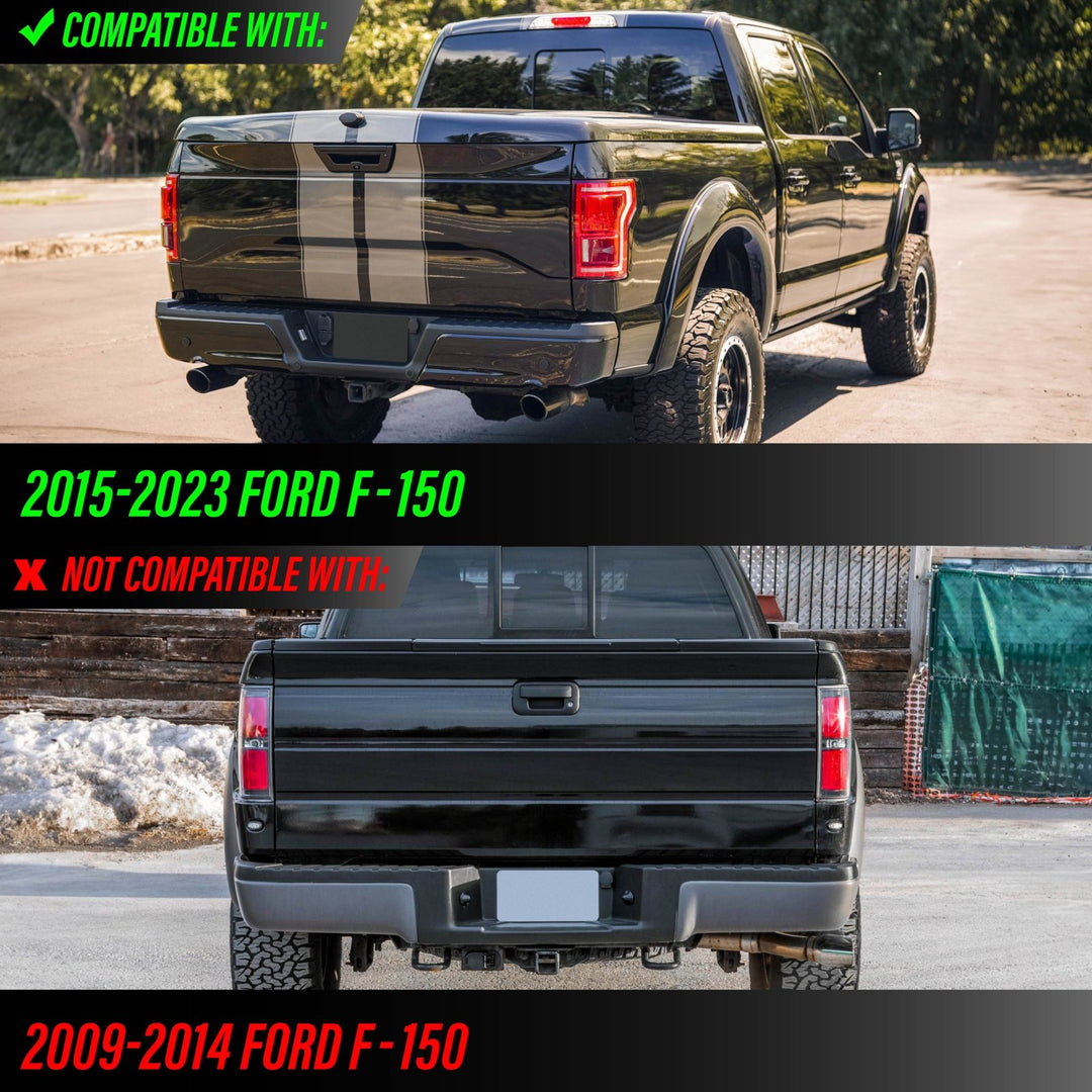 2015 - 2024 Ford F150 Pickup Truck White LED Smoke Lens License Plate Lights