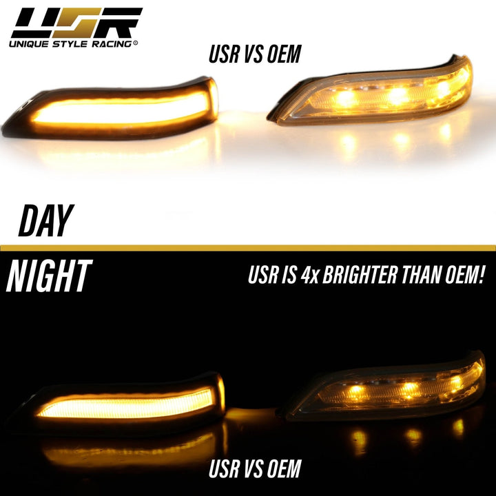 2007 - 2014 Acura TL / 2010 - 2012 Acura ZDX Dark Smoke Lens Sequential Amber LED Mirror Signal Lights