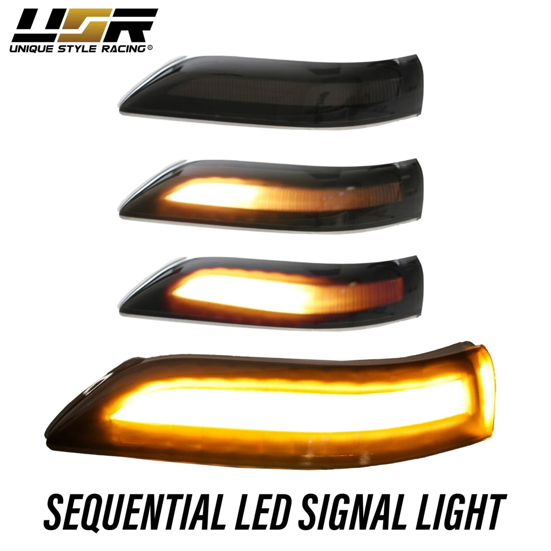 2007 - 2014 Acura TL / 2010 - 2012 Acura ZDX Dark Smoke Lens Sequential Amber LED Mirror Signal Lights