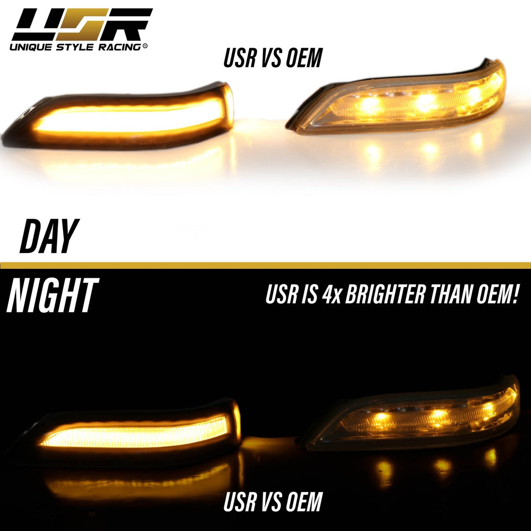 2007 - 2014 Acura TL / 2010 - 2012 Acura ZDX Dark Smoke Lens Sequential Amber LED Mirror Signal Lights