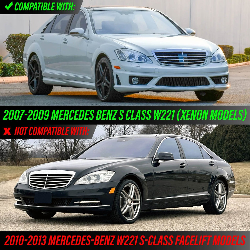 2007 - 2009 Mercedes S Class W221 Facelift Style LED Xenon D1S Projector Headlight W/ AFS For Stock BiXenon Models