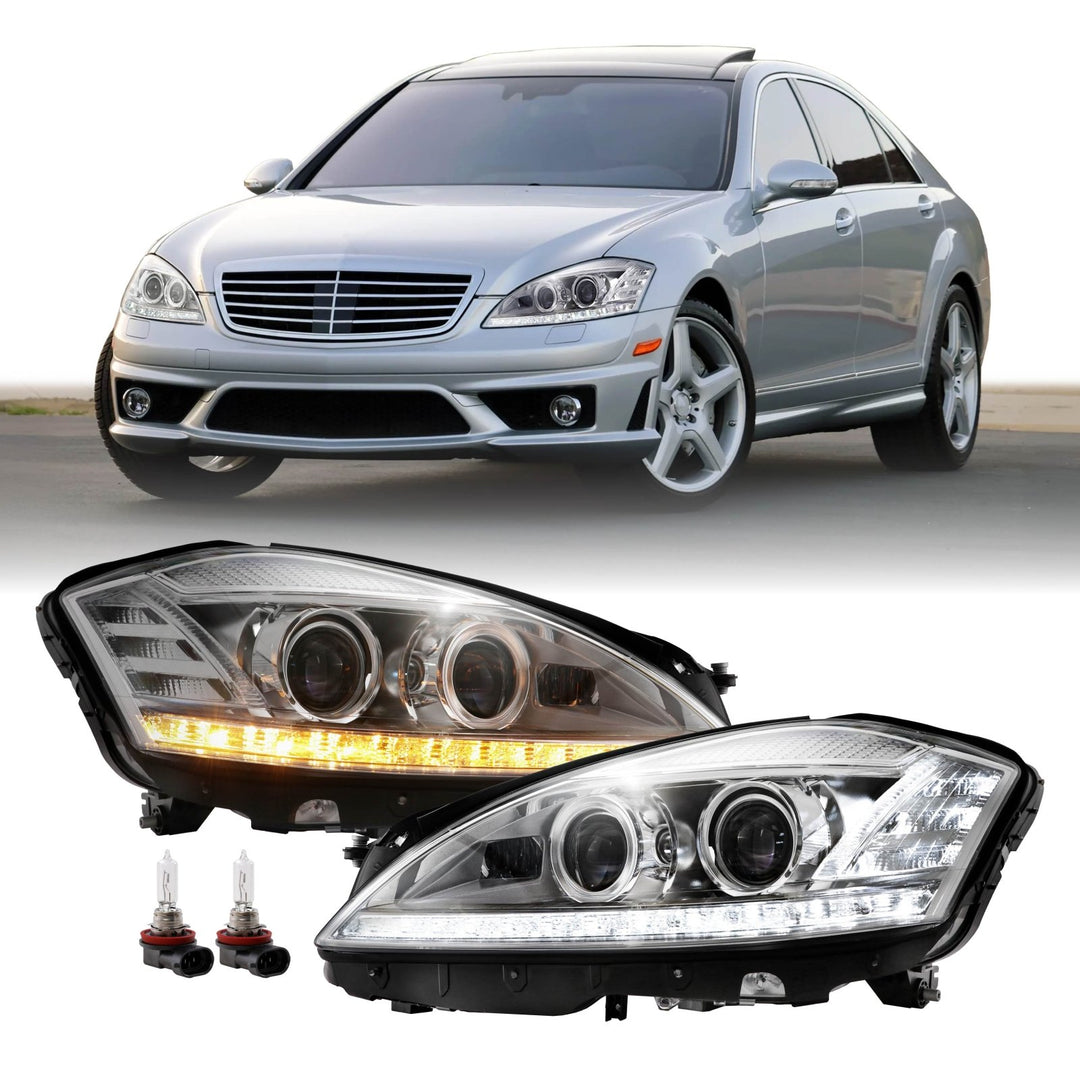 2007 - 2009 Mercedes S Class W221 Facelift Style LED Xenon D1S Projector Headlight W/ AFS For Stock BiXenon Models