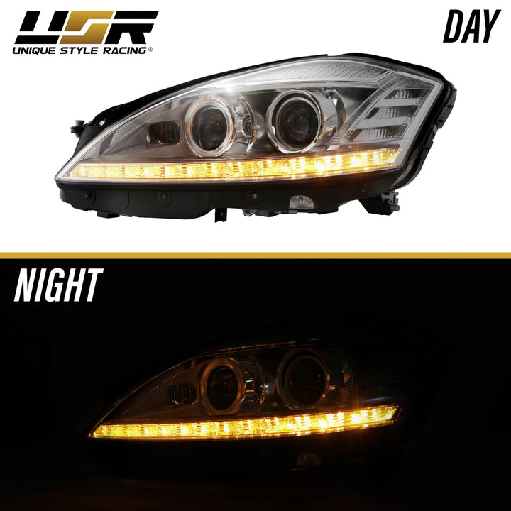 2007 - 2009 Mercedes S Class W221 Facelift Style LED Xenon D1S Projector Headlight W/ AFS For Stock BiXenon Models