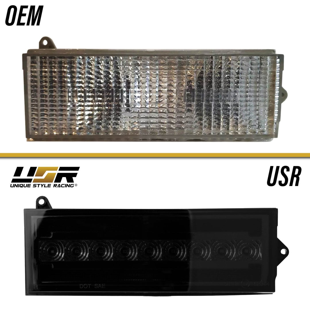 1984 - 1996 Jeep Cherokee Front Clear or Smoke Lens Switchback LED Bumper Turn Signal Light