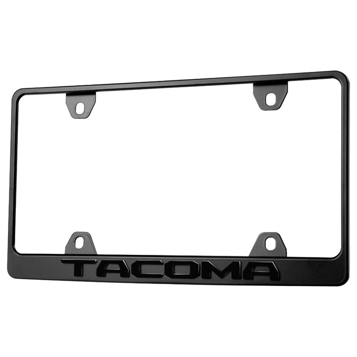 Toyota Tacoma Stealth Black Powder Coat License Plate Frame with 3D Raised Letters